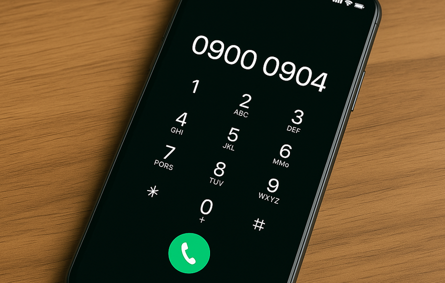 Smartphone display met telefoonnummer van de brandweer