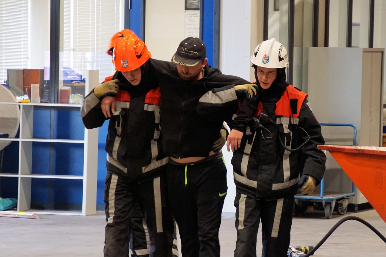 Jeugdbrandweer met slachtoffer tijdens wedstrijd