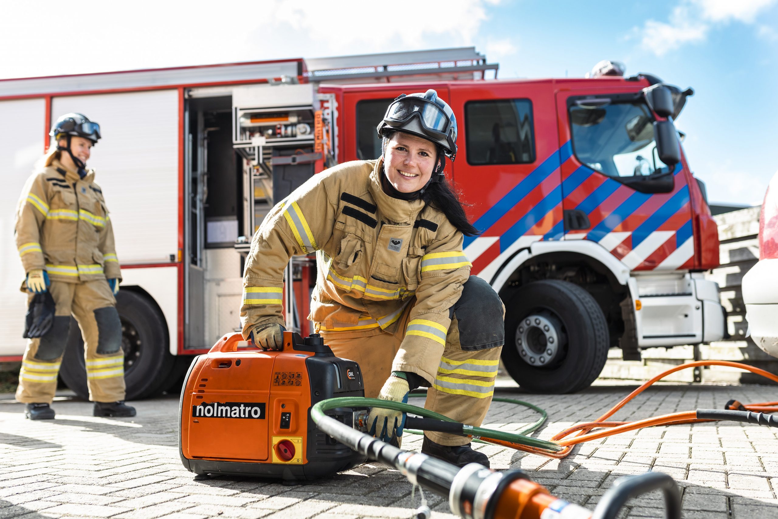 Brandweervrijwilligers in actie