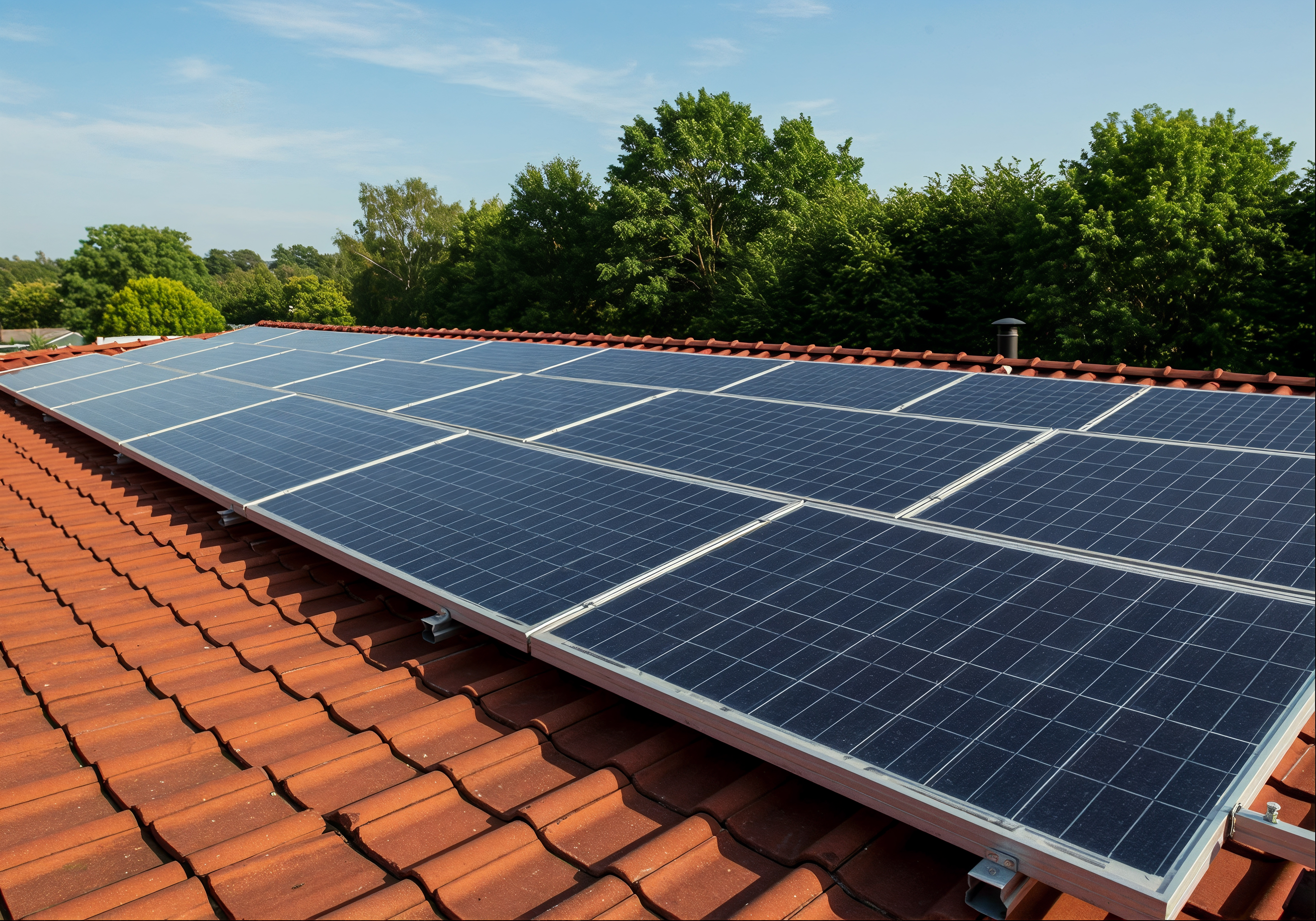 Zonnepanelen op het dak van een huis